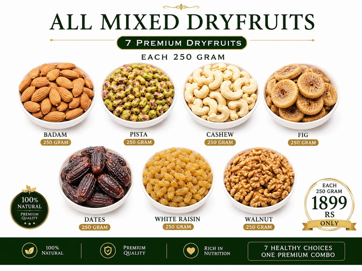 Dryfruits 250 Gram Combo