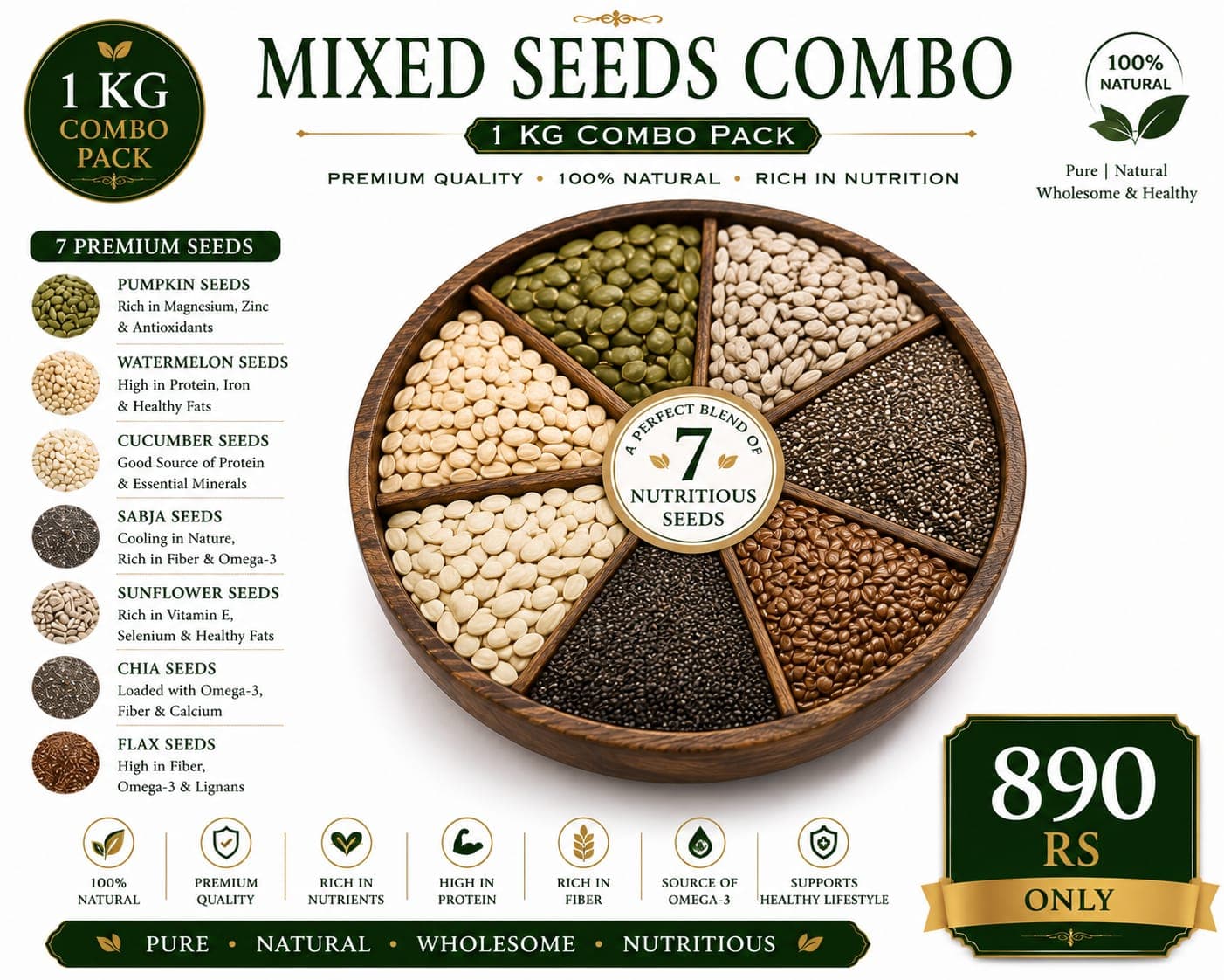 Mixed Seeds 1kg Combo